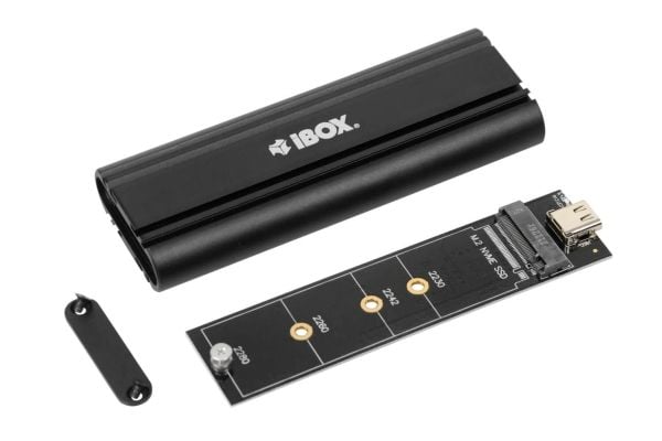 iBOX HD-07 - Drevkabinett - M.2 - M.2 NVMe Card - USB-C 3.2 (Gen 2x1) - svart