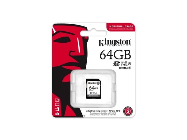 Kingston Industrial - Flashminnekort - 64 GB - A1 / Video Class V30 / UHS-I U3 / Class10 - microSDXC UHS-I