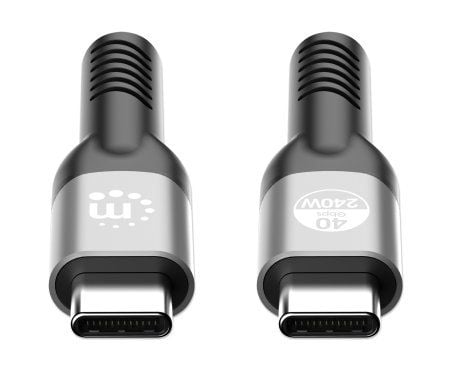 Manhattan 356374, 1 m, USB C, USB C, USB4 Gen 3x2, 40 Gbit/sek, Sort