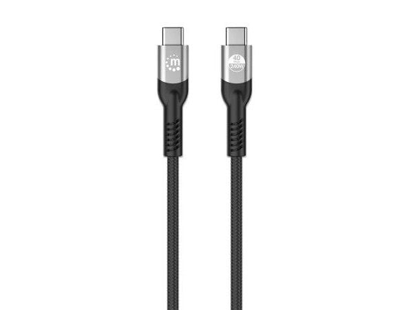 Manhattan 356374, 1 m, USB C, USB C, USB4 Gen 3x2, 40 Gbit/sek, Sort