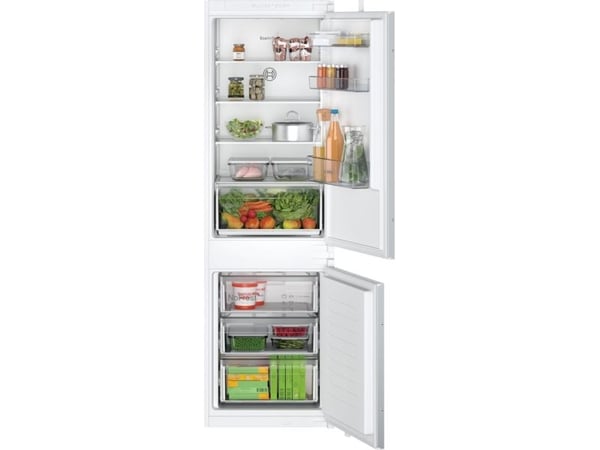 Bosch Serie | 2 KIN86NSE0 - Kjøleskap/fryser - bunnfryser - innebygd - fordypning - bredde: 56 cm - dybde: 55 cm - høyde: 177.5 cm - 260 liter - Kl...