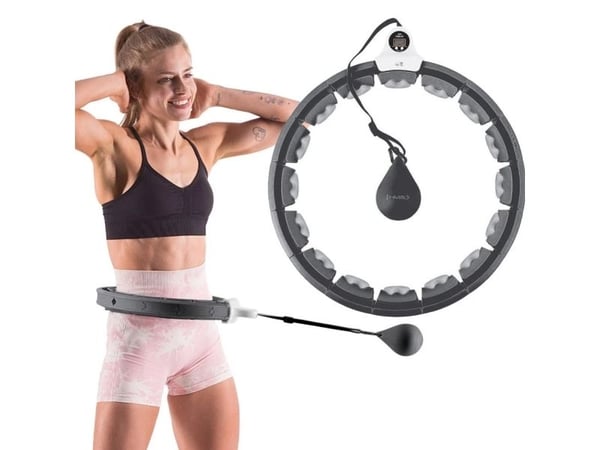 HMS hula hoop HHW06 med knopper, vektbelastning og teller svart