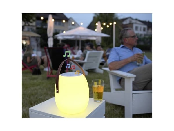 Megatron MT69083 utendørs LED-bordlampe med høyttaler 10 W RGBW hvit
