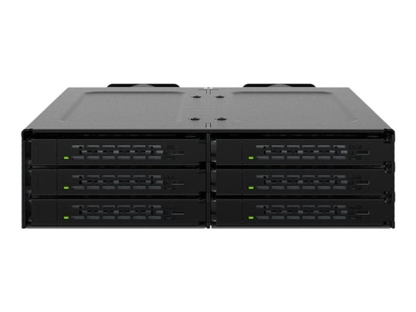 ICY Dock ToughArmor MB118VP-B - Drevkabinett - 6 x U.2/U.3 NVMe SSD, mobilstativ for 5,25"-brønn, med SlimSAS SFF-8654 8i - 2.5" - PCIe 4.0 - PCIe ...