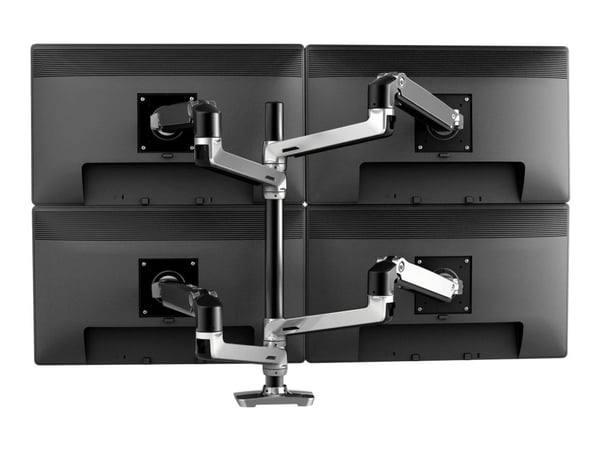 Ergotron LX - Monteringssett (dobbel stablearm, høy stang) - for 2 LCD-skjermer - aluminium, stål - polert aluminium med svarte aksenter - skjermst...