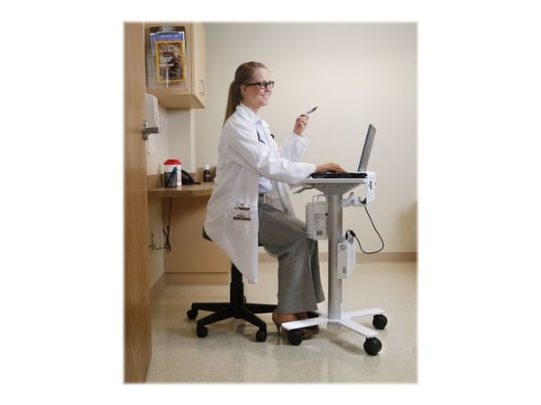 Ergotron StyleView - Vagn - lätt - för bärbar dator/streckkodsläsare - medicinsk - stål - vit, aluminium - skärmstorlek: upp till 17 tum