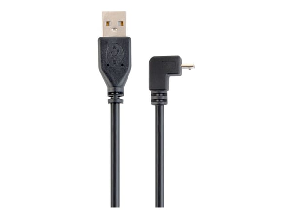Gembird CCP-MUSB2-AMBM90-6 - USB-kaapeli - Micro-USB Type B (han) til USB (han) - 1,8 m - 90° stikforbindelse, formet - sortti