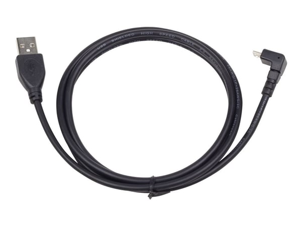 Gembird CCP-MUSB2-AMBM90-6 - USB-kaapeli - Micro-USB Type B (han) til USB (han) - 1,8 m - 90° stikforbindelse, formet - sortti