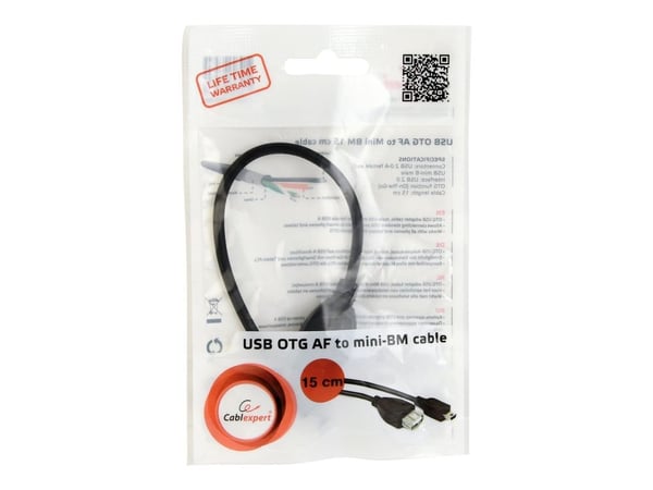 Gembird - Dataadapter - USB typ B hona till mini-USB typ B hane - 15 cm