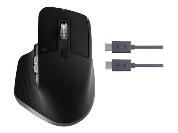 Logitech Master Series MX Master 3S - Hiiri - ergonominen - optinen - 7 painiketta - langaton - Bluetooth - avaruudenharmaa - Apple MacBookille