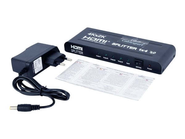 Cablexpert DSP-4PH4-002 - Video/lyd-splitter - 4 x HDMI - stasjonær