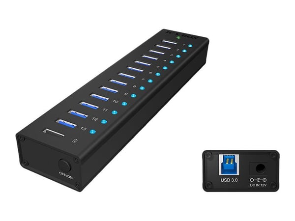 ICY BOX IB-AC6113 - Hub - 13 x SuperSpeed USB 3.0 - stasjonær