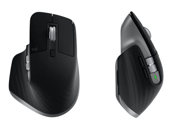Logitech Master Series MX Master 3S - Hiiri - ergonominen - optinen - 7 painiketta - langaton - Bluetooth - avaruudenharmaa - Apple MacBookille