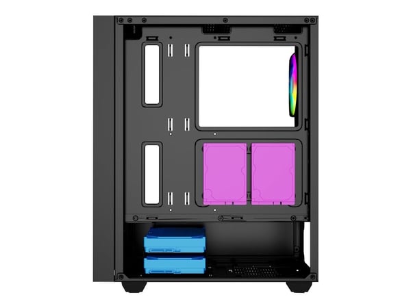 Gembird Fornax 4000 - Mid tower - ATX - sidepanel med vindu (glass) - ingen strømforsyning (ATX) - svart - USB/lyd