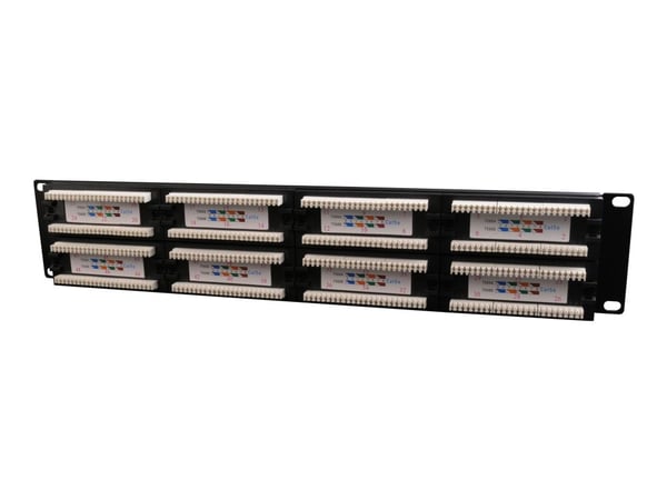 Gembird NPP-C548CM-001 - Patchpanel med kabelstyring - CAT 5e - svart - 2U - 19" - 48 porter