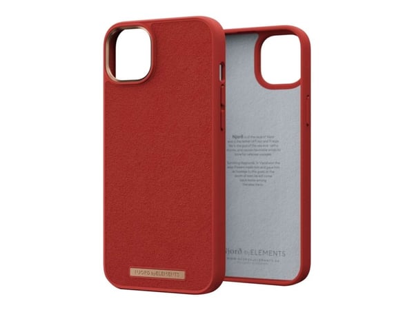Njord byELEMENTS Suede Comfort+, Suojus, Apple, iPhone 14 Plus, 17 cm (6.7"), Oranssi