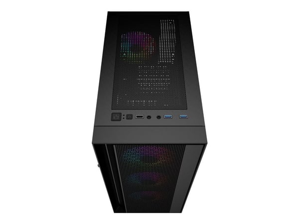 Gembird Fornax 4000 - Mid tower - ATX - sidepanel med vindu (glass) - ingen strømforsyning (ATX) - svart - USB/lyd