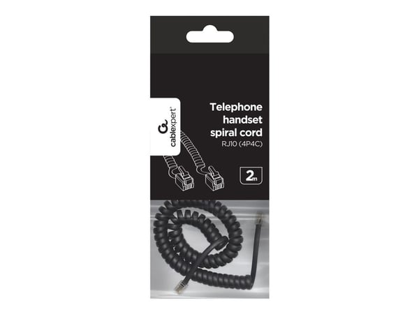 Cablexpert - Hodetelefonkabel - RJ-10 hann til RJ-10 hann - 2 m - svart - rullet sammen