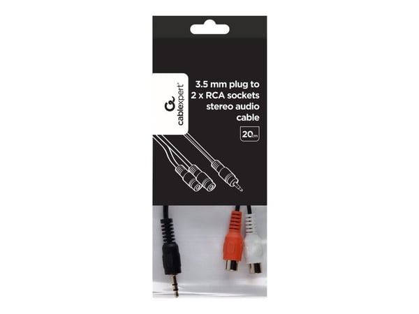 Gembird - Audioadapter - RCA x 2 hunn til mini-phone stereo 3.5 mm hann - 20 cm - svart