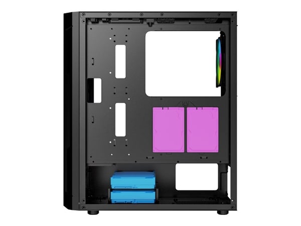 Gembird Fornax 400X - Tower - ATX - sidepanel med vindu (herdet glass) - ingen strømforsyning (ATX) - svart - USB/lyd