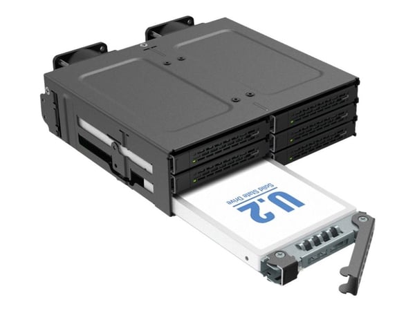 ICY Dock ToughArmor MB118VP-B - Drevkabinett - 6 x U.2/U.3 NVMe SSD, mobilstativ for 5,25"-brønn, med SlimSAS SFF-8654 8i - 2.5" - PCIe 4.0 - PCIe ...
