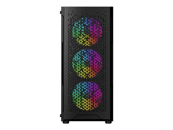 Gembird Fornax 400X - Tower - ATX - sidepanel med vindu (herdet glass) - ingen strømforsyning (ATX) - svart - USB/lyd