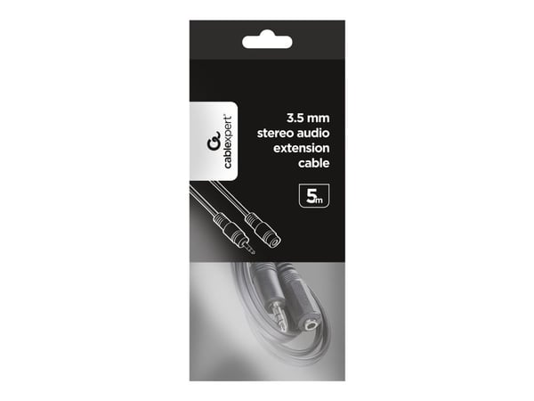 Gembird - Lydforlengelseskabel - mini-phone stereo 3.5 mm hunn til mini-phone stereo 3.5 mm hann - 5 m - svart