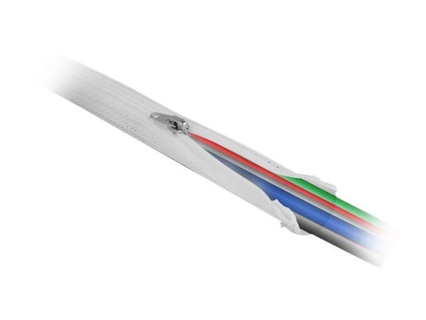 Delock - Kabelhanteringsfodral - 50 mm diameter med blixtlås - 3 m - vit