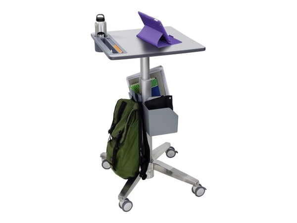 Ergotron LearnFit Tall - Stående skrivebord - mobil - rektangulær - hvit - sølv sokkel