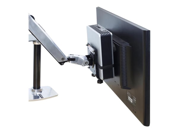 Ergotron - Mini PC-montering - monterbar under skrivebord, stangmonterbar, veggskinnemonterbar, VESA-brakett kan monteres - svart - for Ergotron NX...