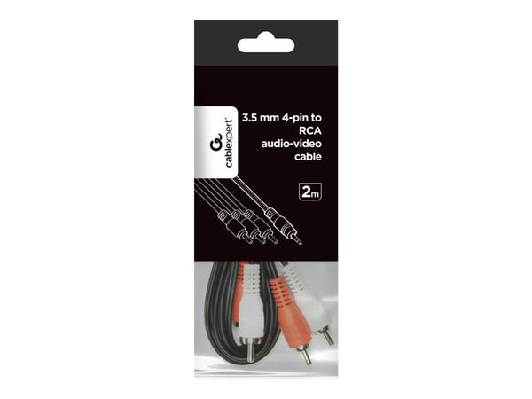 Cablexpert - Video/lydkabel - 4-polsminijakk plugg til RCA x 3 plugg - 2 m