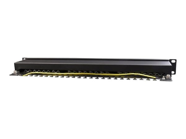 Gembird NPP-C624-002 - Patchpanel med kabelstyring - CAT 6 - STP - svart - 1U - 19" - 24 porter