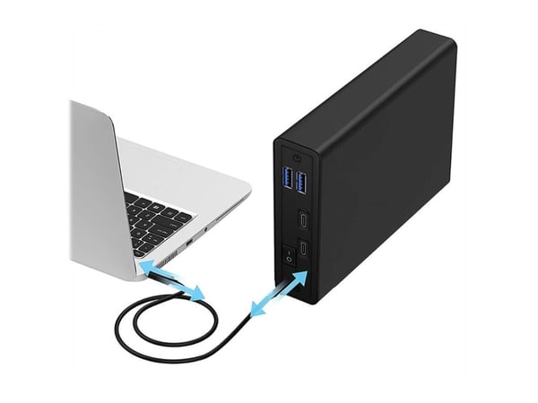 ICY BOX IB-382H-C31 - Förvaringslåda - 2.5", 3.5" - SATA 6Gb/s - USB 3.2 (Gen 2) - svart