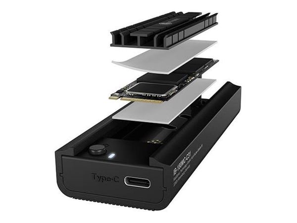 ICY BOX IB-180MC-C31 - Lagringspakning - M.2 - SATA 6Gb/s / PCIe 3.0 x2 (NVMe) - USB 3.2 (Gen 2), USB-C 3.2 (Gen 2) - sortering