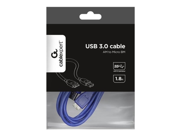Gembird CCP-MUSB3-AMBM-6 - USB-kaapeli - Micro-USB tyyppi B (uros) - USB tyyppi A (uros) - USB 3.0 - 1,8 m - muotoiltu