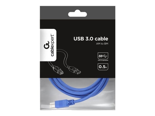 Gembird - USB-kaapeli - USB Type A (han) til USB Type B (han) - USB 3.0 - 1,8 m - muoto - sininen