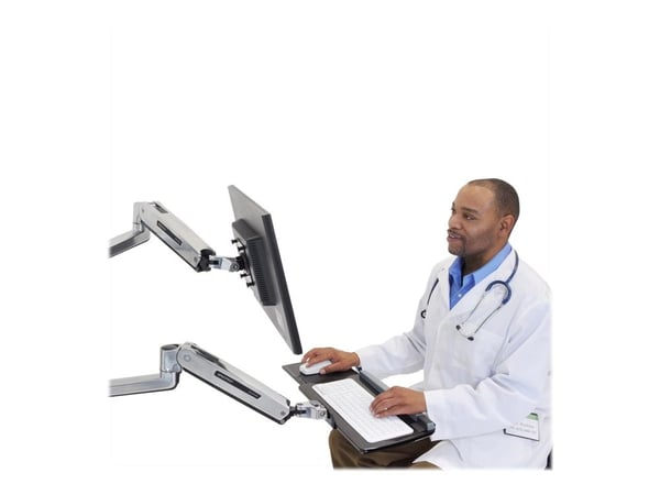 Ergotron LX - Monteringssats (sit-stand-arm, förlängning, bas, tangentbordsfack, utdragbar musbricka, handledsstöd, mushållare) - för tangentbord /...