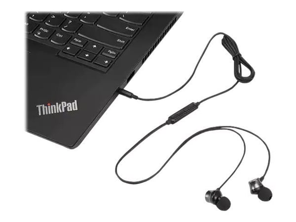 Lenovo Analog Gen 2 - Ørepropper med mikrofon - i øret - svart - for ThinkCentre M60q Chromebox; M70s Gen 3; M70t Gen 3; ThinkPad P15v Gen 3; X1 Ca...