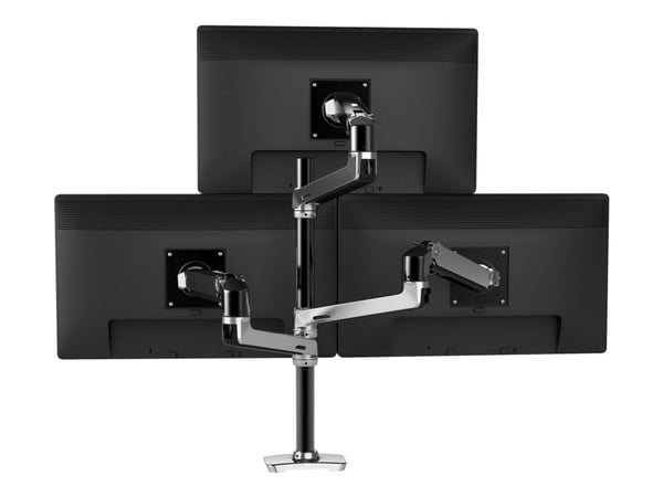 Ergotron LX - Monteringssett (dobbel stablearm, høy stang) - for 2 LCD-skjermer - aluminium, stål - polert aluminium med svarte aksenter - skjermst...