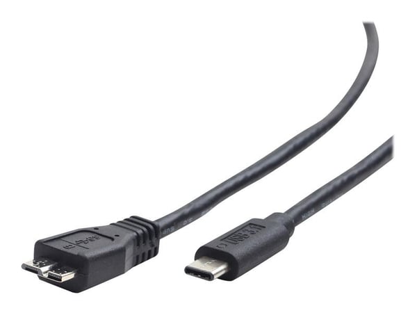 Gembird CCP-USB3-MBMCM-1M - USB-kaapeli - Micro-USB tyyppi B (uros) - USB-C (uros) - USB 3.1 Gen 2 - 1,5 A - 1 m - muotoiltu - musta
