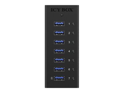 ICY BOX IB-AC618 - Hub - 7 x SuperSpeed USB 3.0 - stasjonær