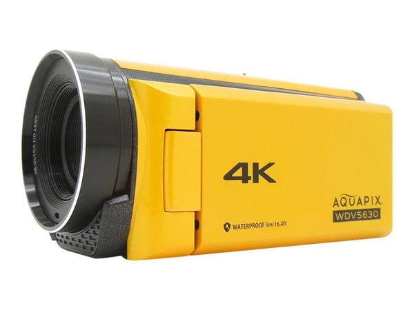 Easypix Aquapix WDV5630 - Videoopptaker - 4K / 30 fps - 13.0 MP - flashkort - under vannet inntil 5 m - gul