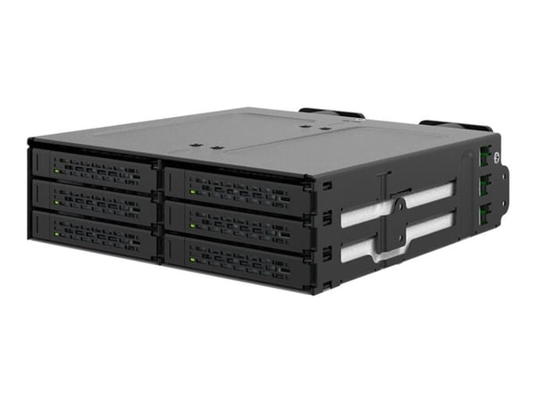 ICY Dock ToughArmor MB118VP-B - Drevkabinett - 6 x U.2/U.3 NVMe SSD, mobilstativ for 5,25"-brønn, med SlimSAS SFF-8654 8i - 2.5" - PCIe 4.0 - PCIe ...