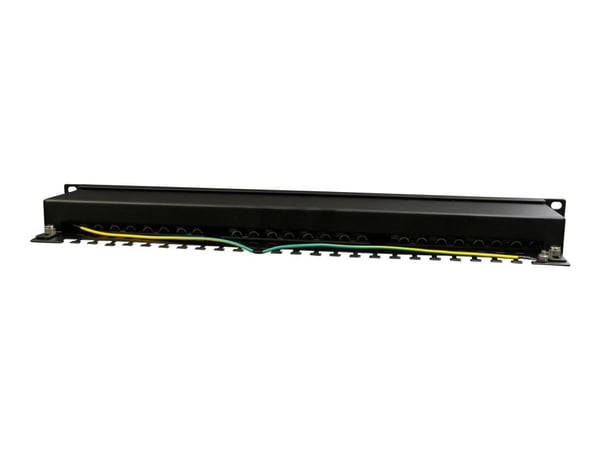 Gembird NPP-C524-002 - Patchpanel med kabelstyring - CAT 5e - STP - svart - 1U - 19" - 24 porter
