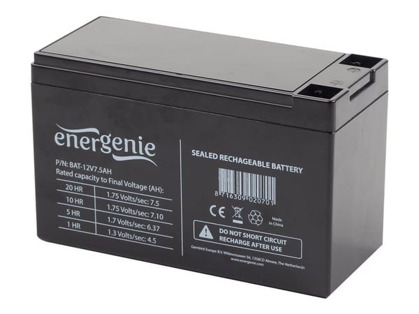 Gembird EnerGenie BAT-12V7.5AH - UPS-batteri - 1 x batteri - 7.5 Ah