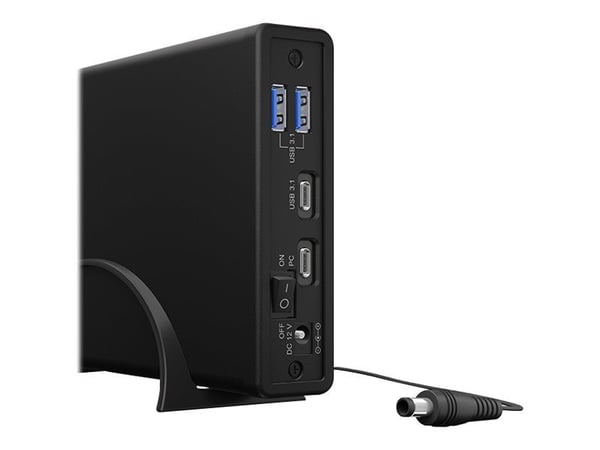 ICY BOX IB-382H-C31 - Förvaringslåda - 2.5", 3.5" - SATA 6Gb/s - USB 3.2 (Gen 2) - svart