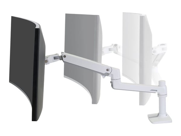Ergotron LX - Monteringssett (leddarm, skrivebordsklemmemontering, stang, utvidelsesbøyle) - for LCD-skjerm - aluminium, stål - hvit - skjermstørre...