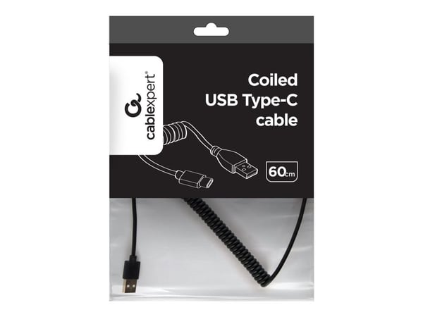 Kierrekaapeli USB 2.0 - tyyppi C (AM/CM) 1,8m (musta)