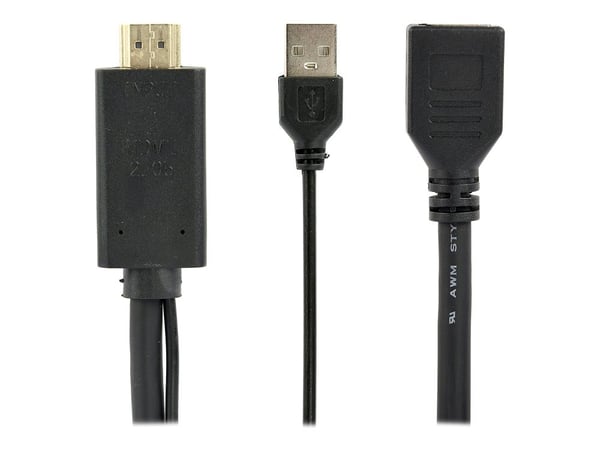 Cablexpert - Videoadapter - DisplayPort hun til HDMI, USB (kun strøm) han - 10 cm - aktiv, 4K30 Hz tuki