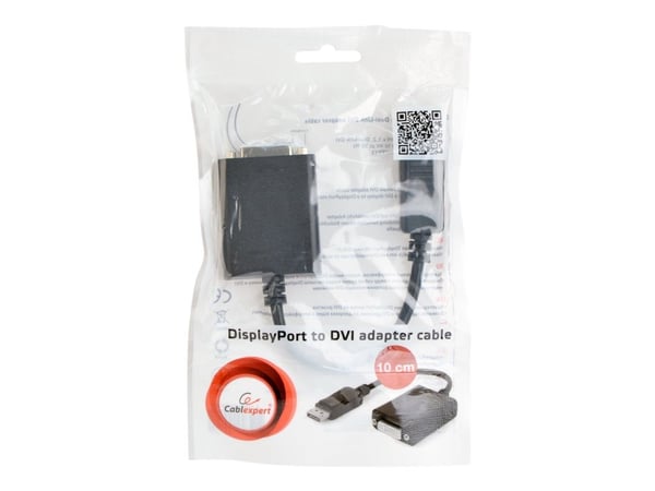 Cablexpert - Video adapter - DisplayPort (hann) til DVI (hunn) - DisplayPort 1.0 - 10 cm - svart